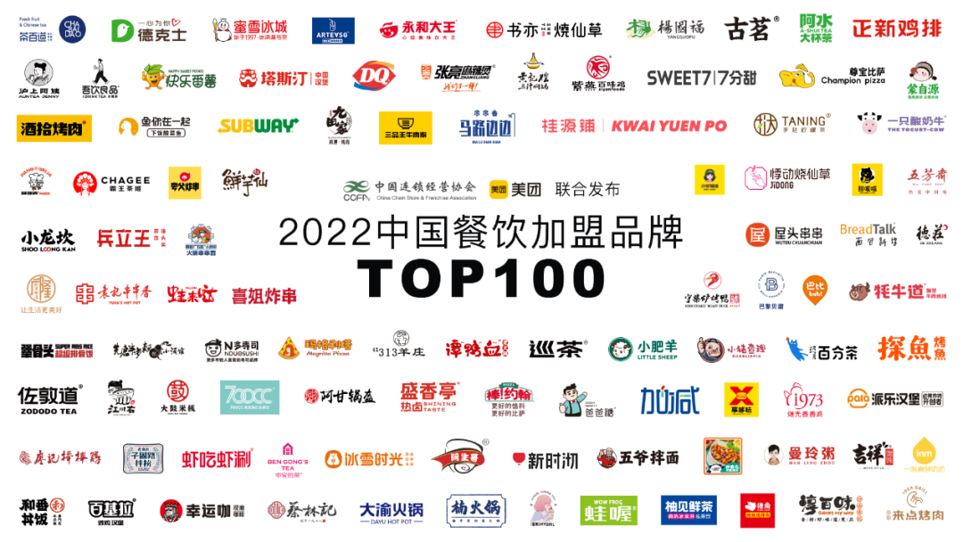 咖啡厅2022中国餐饮加盟品牌TOP100，看看有没有你的品牌